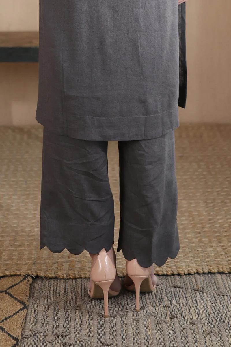 Nura Linen Scalloped Pants
