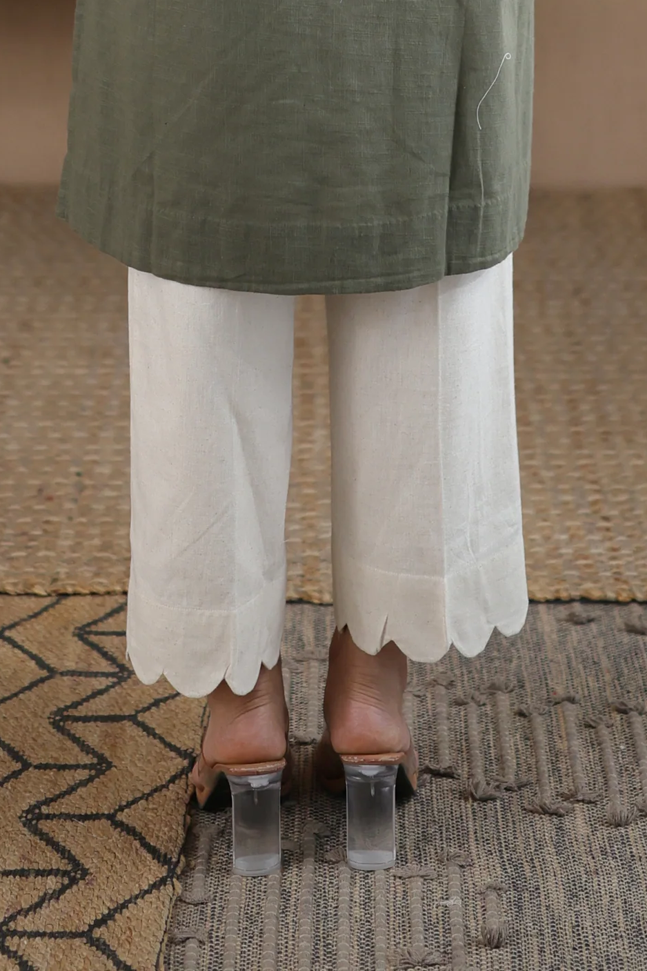 Afsana Organic Cotton Scalloped Pants