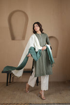 Afsana Kurta with Blanket Stitch - Beige Striped or Green
