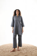 Rahi Co-ord Set with Sequin Embroidery - Denim Grey