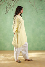 Rahi Farshi Salwar Suit with Pearl Detailing - Yellow/White or Pink/White