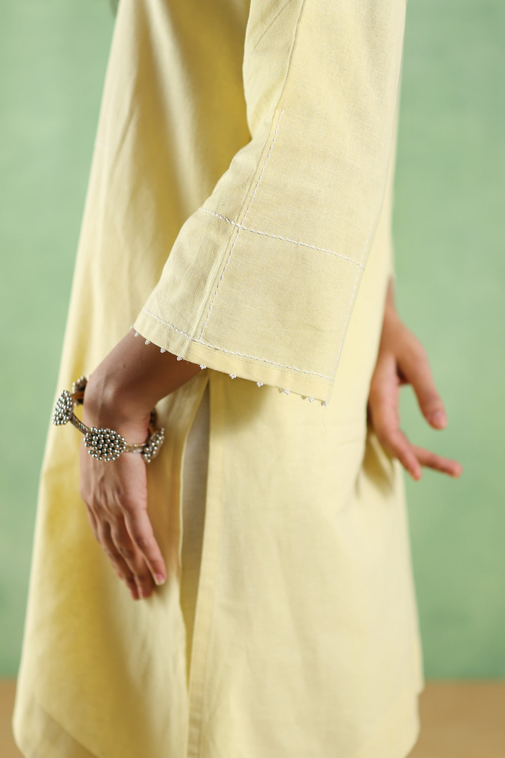 Rahi Farshi Salwar Suit with Pearl Detailing - Yellow/White or Pink/White