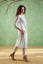 Afsana Printed Kurta with Tassels String - Blue or Pink