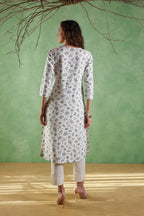 Afsana Printed Kurta with Tassels String - Blue or Pink