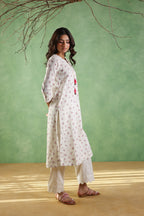 Afsana Printed Kurta with Tassels String - Blue or Pink
