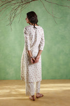 Afsana Printed Kurta with Tassels String - Blue or Pink