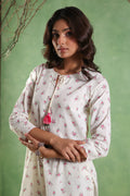 Afsana Printed Kurta with Tassels String - Blue or Pink